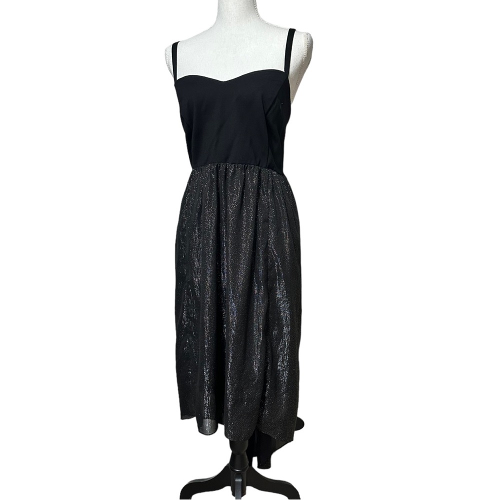 Torrid high low sparkle black & gold dress